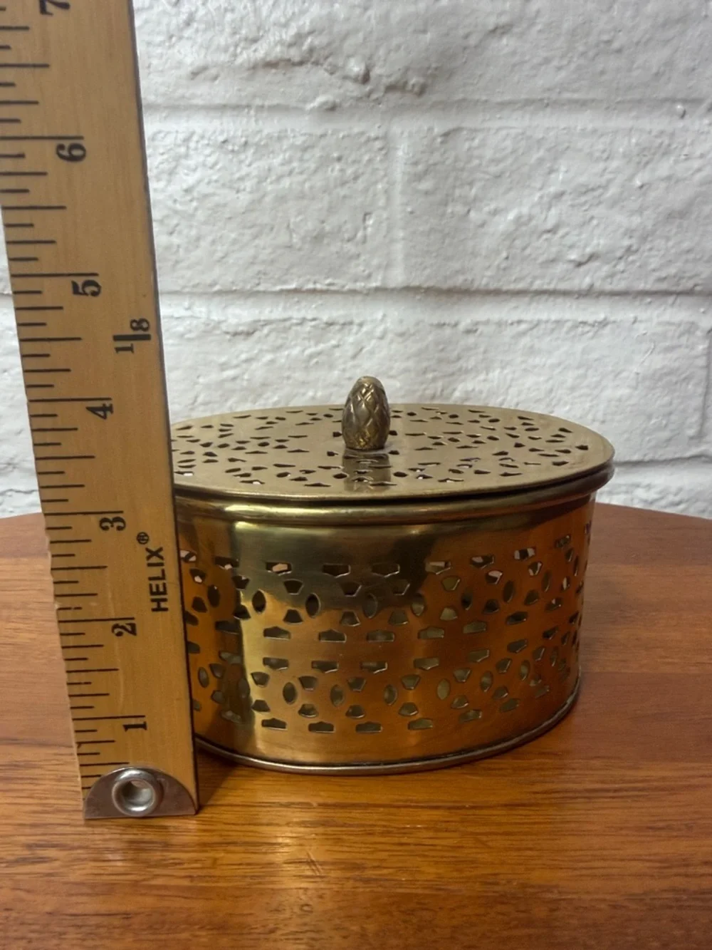 Vintage Brass Oval Trinket Or Cricket Box
